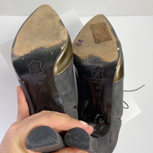 Richard Tyler Retro Lace-Up Oxford Heel Bootie Shoes - Picture 7 of 8